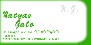 matyas galo business card